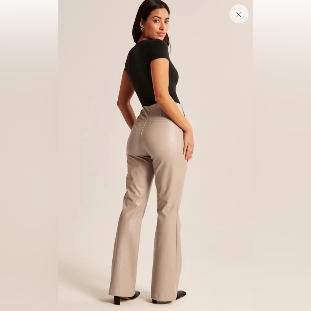 ABERCROMBIE Curve Love Vegan Leather Slim Flare Pant NWT